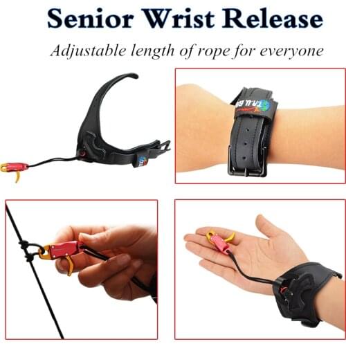 1pc Archery Wrist Release Aids Trigger Caliper Straps Adjustable Compound Bow Shoot Forward Trigger Hunting