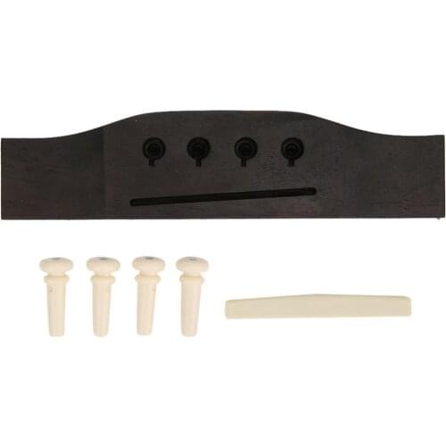 4-string Acoustic Bass Rosewood Bridge Saddle 4 Bridge Pins Folk Acoustic Basses Parts