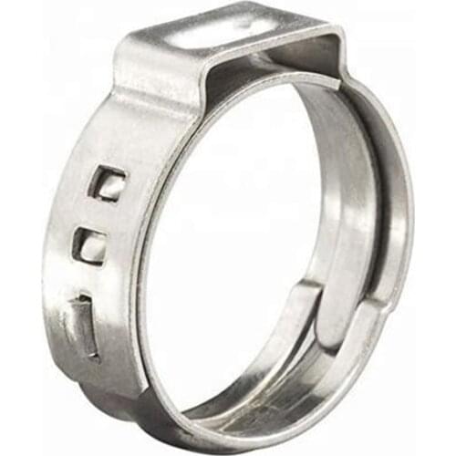 50pcs Single Ear Hose Clamps 5.3-9.5mm Stainless Steel Water Pipe Hose Clamp Mixed Assorted Set for Sealing All Kinds of Hose