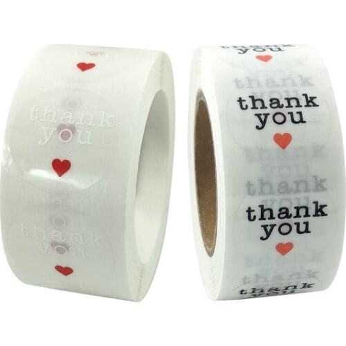 500pcs Transparent Thank You Stickers Roll Envelop Gift Bags Adhesive Paper Label Handmade Scrapbooking Supplies Product Sticker