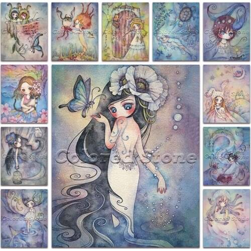 New Diamond painting Cartoon cute girl doll comic 5D DIY Full Square Drill embroidery Cross stitch 3D Round mosaic Drawing 100