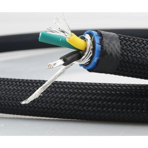 Audiocrast P111 Silver Plated AC Power Cable Per Meter With Sleeves EMC Shielded OFC HIFI DIY Power Cord Wire For EU US AU