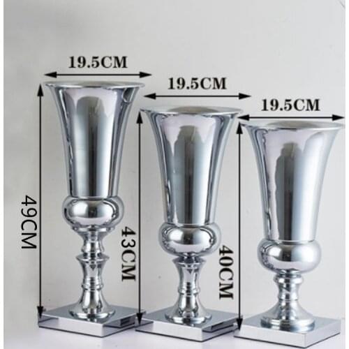 Large Luxury Stunning Silver Iron Luxury Flower Vase Urn Wedding Table Centrepiece
