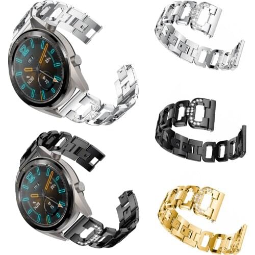 Stainless Steel Strap For Huawei Watch GT Diamond Women Watch Band For Samsung Galaxy Watch 46mm Belt Gear S3 Wrist Bracelet