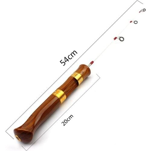 Wooden handle 54cm Winter fishing Ice fishing rod carp fishing pole carbon 2 Section Spinning Casting Rod Winter sports