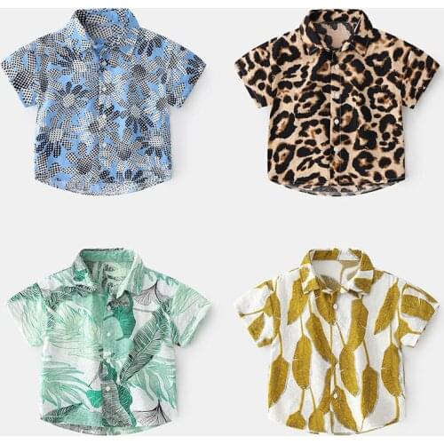 Kids Boys Shirts Spring and Summer Short Sleeve Solid Toddler Shirts For Boys Cotton Fashion Brand Baby Boy Tops Children Shirts