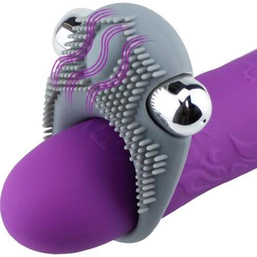 Granular Silicone Delay Ring Vibrating Cock Stretchy Intense Clit Stimulation Couple Sex Toy Premature Ejaculation Lock Vibrator