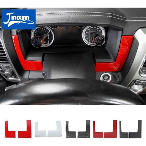 MOPAI Soft Carbon Fiber Car Dashboard Sides Decoration Cover Sickers for Dodge RAM 2010-2017 Interior Accessories