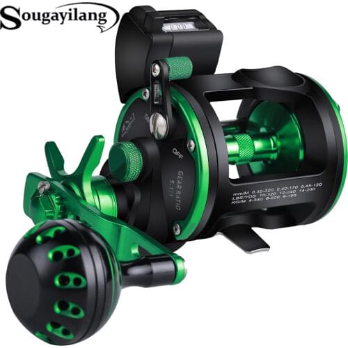 Sougayilang Saltwater Trolling Fishing Reels 6+1BB 5.1:1Full Metal Drum Fishing Reel Right/Left Hand Max Drag 25kg Pesca