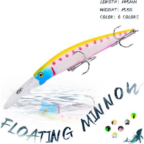 1PCS Fishing Wobbler 10g/8cm Suspend Minnow Pike Bass Fishing Lures With 6# Owner Hook peche isca artificial