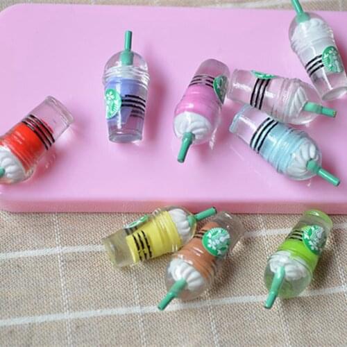 6PCS Dollhouse Miniature 1:6 1:12 Scale Ice-cream Coffee Cup Drink Pretend food Dollhouse Decor for 1/6 ob11 Doll Kitchen Toy