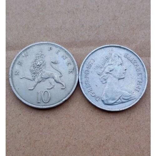 Uk 10 Penny 28.5mm Coins Eu Edition Europe 100% Real Original Used Coin Old Random Year