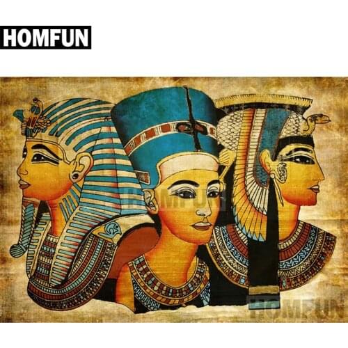 HOMFUN Full Square/Round Drill 5D DIY Diamond Painting "Egypt Pharaoh" Embroidery Cross Stitch 5D Home Decor Gift A01946