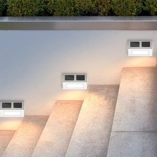 Outdoor Lighting Protected Water Waterproof 2led Stainless Steel Solar For Garden Stair Lamp Decorative Fence Courtyard Wall