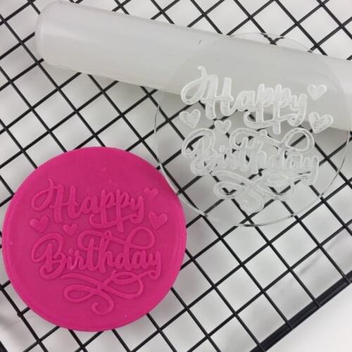 Happy birthday Reverse stereo Cookies Cake Mould Baking Tool printing can be customized with various text patterns