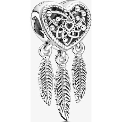Original 925 sterling silver dream catcher charm beads fit Pandora bracelet & necklace pendant women fine jewelry making gift