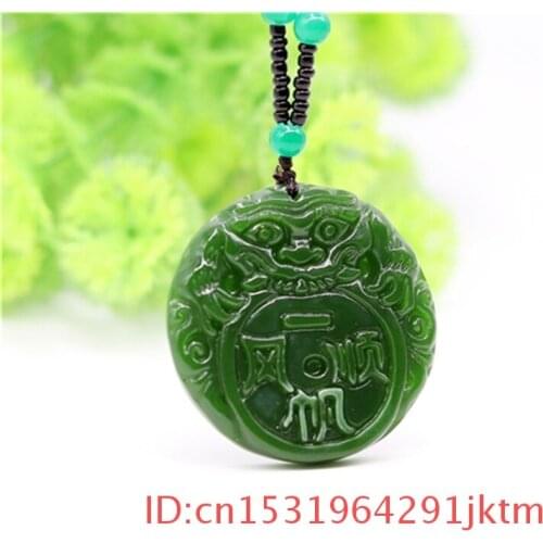 Gifts Jadeite Fashion Hand Men Green Amulet Necklace Women Charm for Chinese Carved Natural Pendant Jade Jewelry Tiger