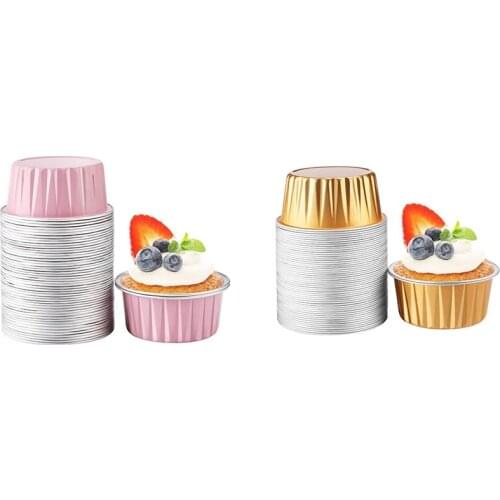 Ramekins, Foil Cupcake Liners Cups Aluminum Creme Brulee Muffin Cupcake Wrappers Baking Cup Pudding Cups For Party