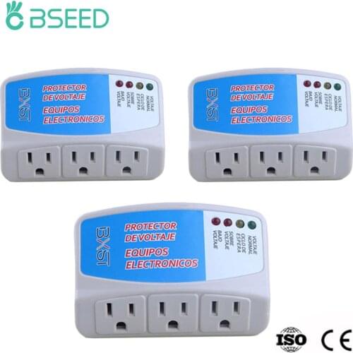 Bseed Power Protector US Standard 120V 3 Pack PC Socket White Home Appliance Surge Protector Voltage 50 Hz-60 Hz Wall Socket