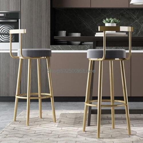 Modern Luxury Bar Chair Nordic Back Bar Chair Household High Stool Creative Bar Chair Bar Stool Front Desk High Chair