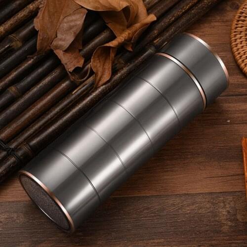 350ml Zinc Alloy Thermos Bottle Water Bottle 304 Stainless Steel Bamboo Joint Design Vacuum Flask Thermal Mug For Coffee Tea