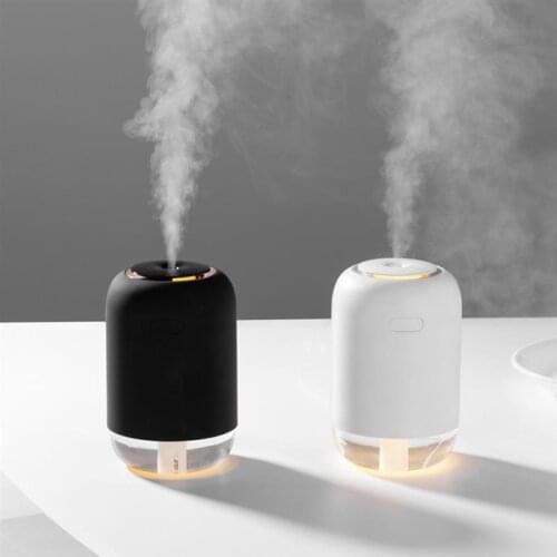 Air Humidifier USB Night Lamp Mist Humidifier 7 Color Light Household Humidifying Machine 260ml, Black