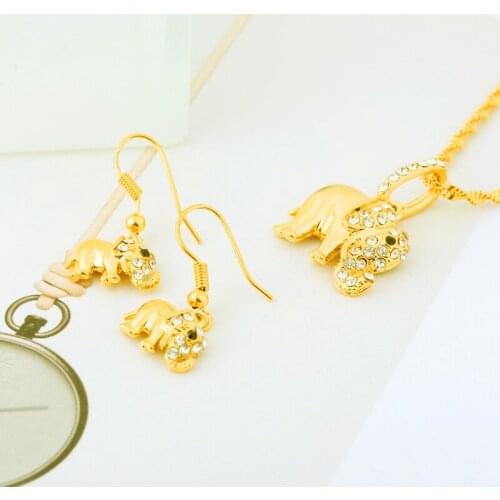 Elephant Ethiopian Jewelry African Bridal Wedding Jewelry Gold Color Eritrea Habesha Sudan set Necklace Earring Arab for Women