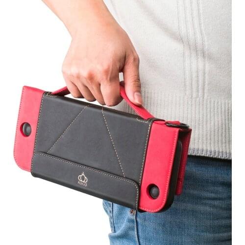 Protective Carrying Leather Case Wallet Hand Bag For Nintend NS NX Console Joy Con Controller Joy Con with 12 Game Card Holders