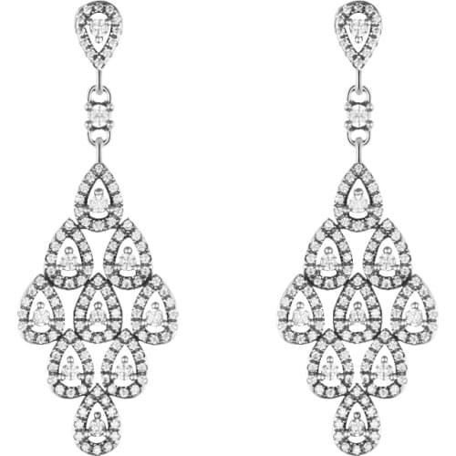 Wholesale 925 Sterling Silver Earrings Women Cascading Glamour Dangle Ear rings Fashion Jewelry Pendientes Mujer Free Shiping