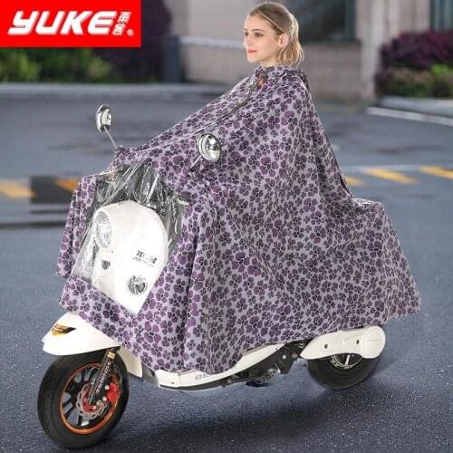 Raincoat Women Riding Bike Double Brim Extra-Large Thick Womens Poncho