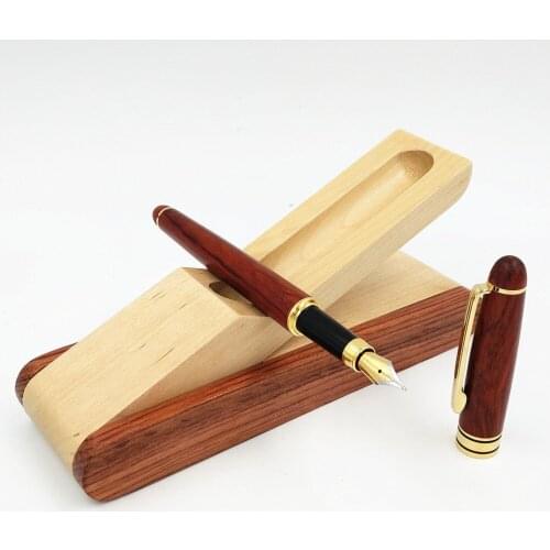 1PC Pear Mahogany Signature Fountain Pen or Roller Pen Set Boutique Creative Wooden Stationery Gifts Company Gifts