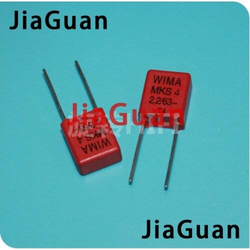 10PCS RED WIMA MKS4 2.2UF 63V PCM7.5 original new MKS-4 225/63V P7.5mm audio 225 hot sale 2.2UF/63V 2U2 2200nF
