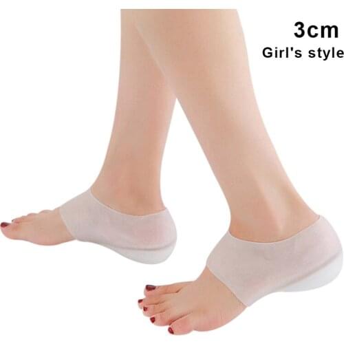 2.0/2.5/3/3.5/4/5cm 1 Pair Concealed Footbed Enhancers Invisible Height Increase Silicone Insoles Pads -B5