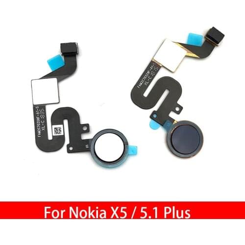 20pcs/lot Home Button FingerPrint Touch ID Sensor Flex Cable Ribbon Replacement Parts For Nokia 5.1 Plus / X5 TA-1109 5.86