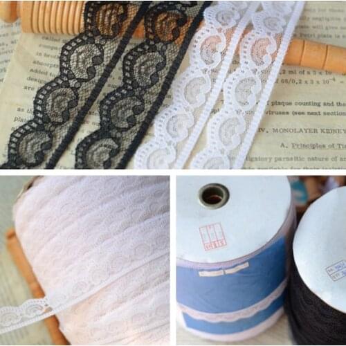 5 Meters/lot Black Light Pink Embroidered Lace Fabric DIY Crafts Sewing Decoration Accessories For Garments Lace Trim