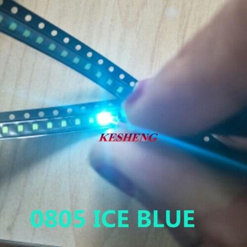 50pcs 0805 Ice Blue 2012 Light Blue Clear Ultra Bright SMD LED Indication 2.0*1.2*0.8mm 0805 clear blue led diode