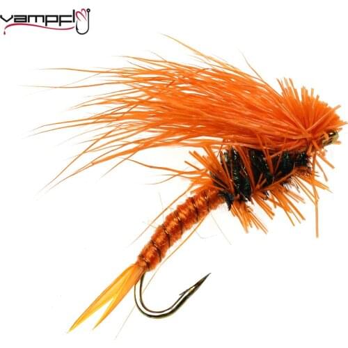 Vampfly 8PCS Dry Fly #10 Stimulator Attractor Buoyant Fishing Flies Stream Fish Fly Artificial Insect Fishing Lures
