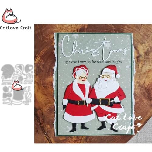 Catlove Christmas Couple Metal Cutting Dies Scrapbooking Mold Stencil Die Cuts Card Making DIY Craft Embossing New Dies For 2021