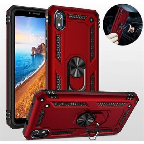 For Xiaomi Redmi 7A Case Luxury Armor Magentic Silicone Phone Case for Xiaomi Redmi 7 Pro 7 A Silicone Car Holder Ring Case
