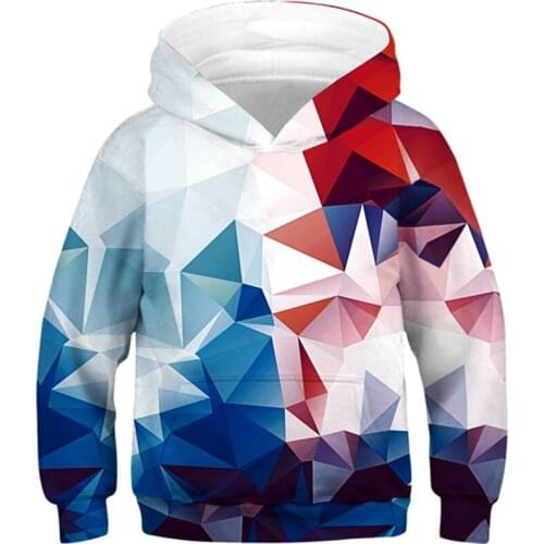 2020 Children New Fashion Colorful Argyle Color Blocks Hoodies Boy/Girl 3d Sweatshirt Print Diamonds Blocks Kids Hooded Pullover