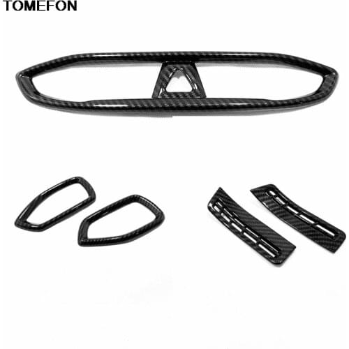 For Hyundai Santa Fe 2019 2020 Center Control Side Front Air Conditioning Vent Carbon Fiber Trim Cover Car Interior Accessories