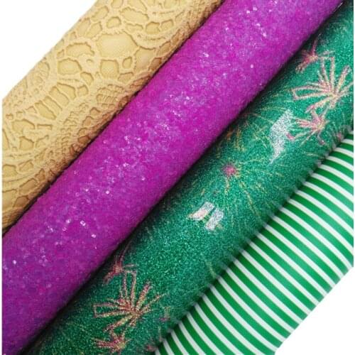 Purple Glitter leather, Firework Printed Smooth Glitter synthetic leather, Lace Faux Leather Sheets For Bows DIY 21x29CM KM755