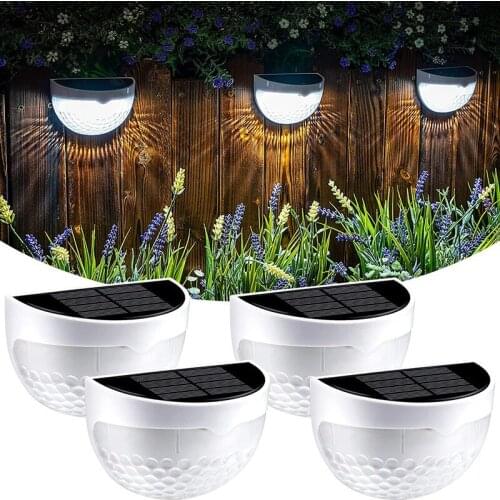 Solar Fence Post Lights, 4 Pack Deck Lights Outdoor Waterproof Fence Lighting For Fence Deck Step Stair Post Wall White