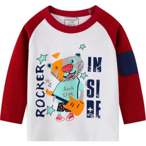 Boys' T-shirts Spring And Autumn Cotton Childrens Tops Cartoon Baby Long Sleeve Girls Clothes