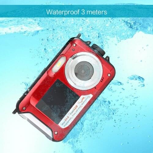2017 newest compact waterproof digital camera DC-16 max 24mp16x digital zoom with 2.7'' TFT +1.8'' TFT dual display