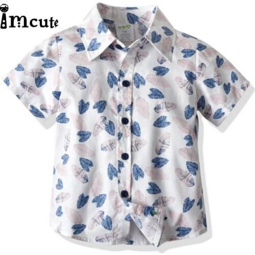 Summer Printed Shirt Boys Shirts Multicolor Blouse Beach Short Sleeve Baby Casual Boys Shirt Turn-down Collar For Children Top