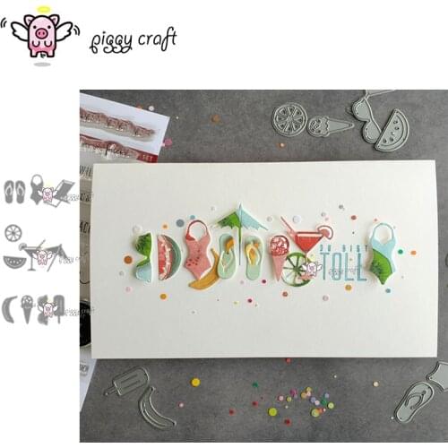 Piggy Craft metal cutting dies cut die mold Vacation beach bikini Scrapbook paper craft knife mould blade punch stencils dies