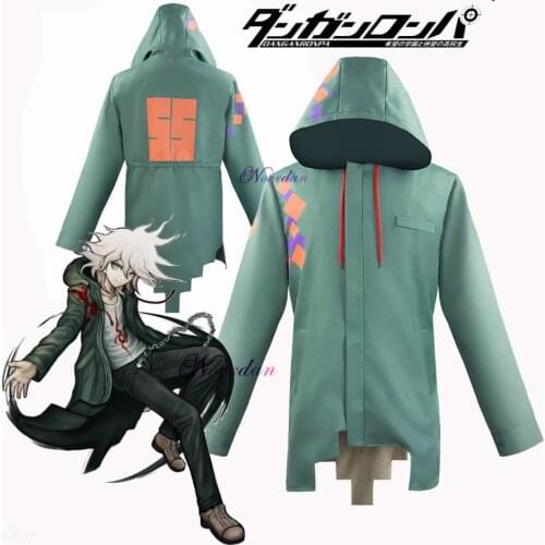 Dangan Ronpa 2 Danganronpa Cosplay Costume Nagito Komaeda Jacket Coat Hoodie Anime Wig Halloween for Women Men
