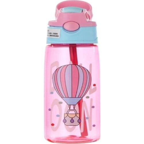 2021 New Children 480ML High Capacity Water Bottle Portable Cute Cartoon Patterns Print Water Cup with Straw for Boys Girls