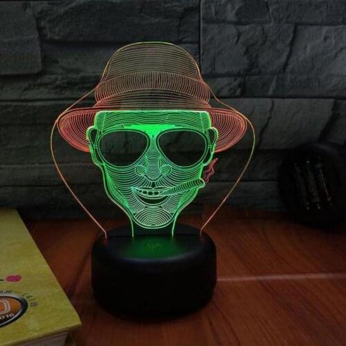 New Smoking Denim 3d Visual Nightlight Creative Colorful Touch Charging Led Night Light Lovely cartoon childrens toys